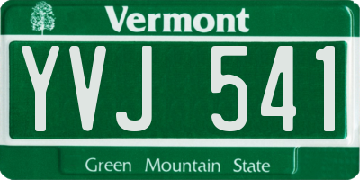 VT license plate YVJ541