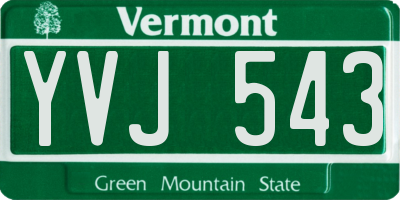 VT license plate YVJ543
