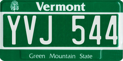 VT license plate YVJ544