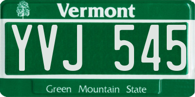 VT license plate YVJ545