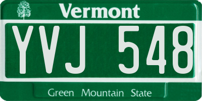 VT license plate YVJ548