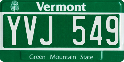 VT license plate YVJ549