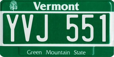 VT license plate YVJ551