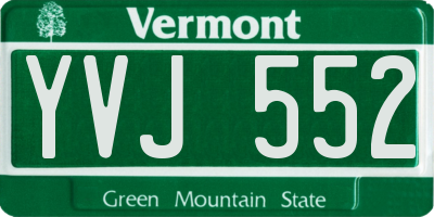 VT license plate YVJ552