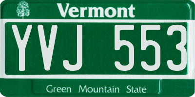 VT license plate YVJ553