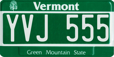 VT license plate YVJ555