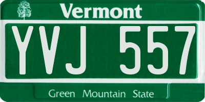 VT license plate YVJ557