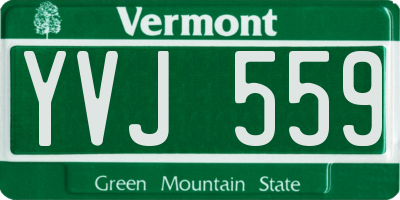 VT license plate YVJ559