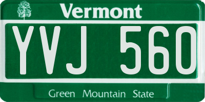 VT license plate YVJ560