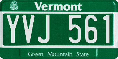VT license plate YVJ561