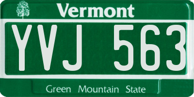 VT license plate YVJ563