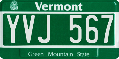 VT license plate YVJ567