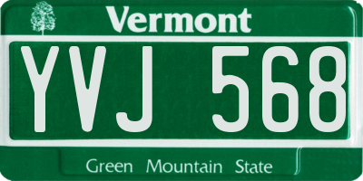 VT license plate YVJ568