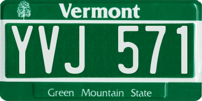 VT license plate YVJ571