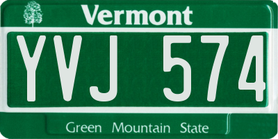 VT license plate YVJ574