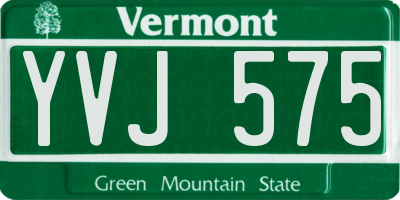 VT license plate YVJ575