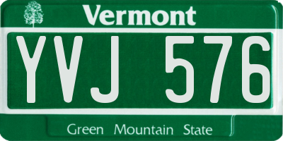 VT license plate YVJ576