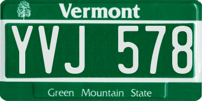 VT license plate YVJ578
