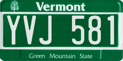 VT license plate YVJ581