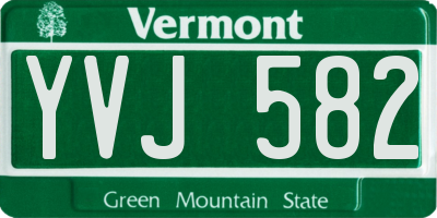 VT license plate YVJ582
