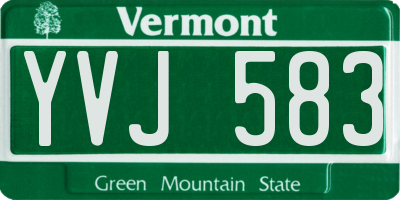 VT license plate YVJ583