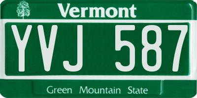 VT license plate YVJ587