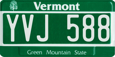 VT license plate YVJ588