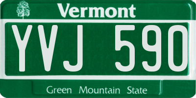 VT license plate YVJ590