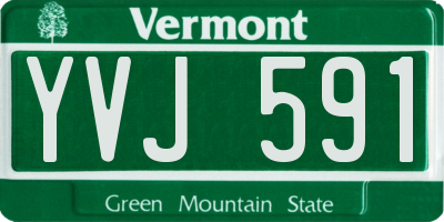VT license plate YVJ591