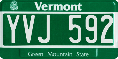 VT license plate YVJ592