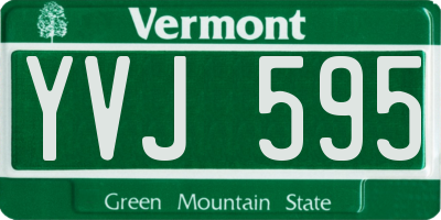 VT license plate YVJ595