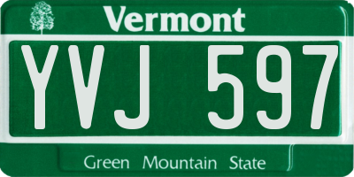 VT license plate YVJ597