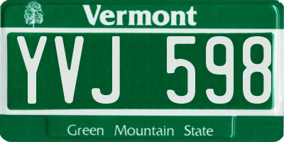 VT license plate YVJ598