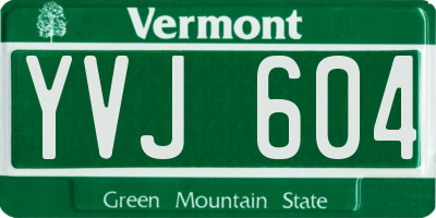 VT license plate YVJ604