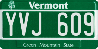 VT license plate YVJ609