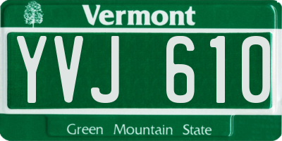 VT license plate YVJ610