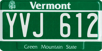 VT license plate YVJ612