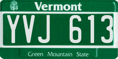 VT license plate YVJ613