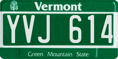 VT license plate YVJ614