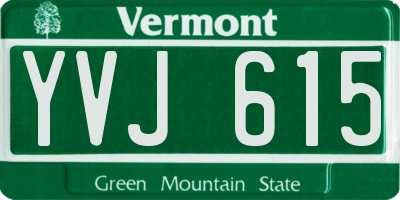 VT license plate YVJ615