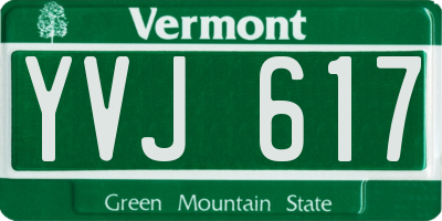 VT license plate YVJ617