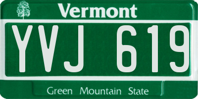 VT license plate YVJ619