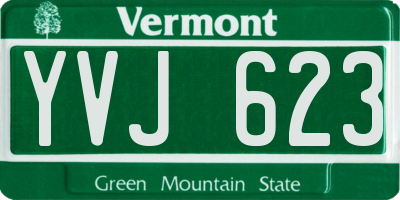 VT license plate YVJ623