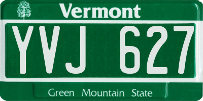 VT license plate YVJ627