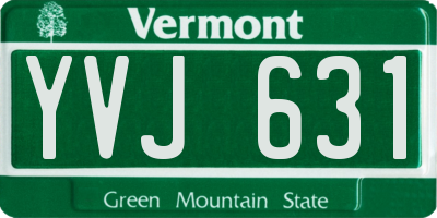 VT license plate YVJ631
