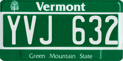VT license plate YVJ632