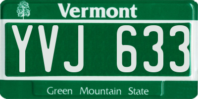 VT license plate YVJ633