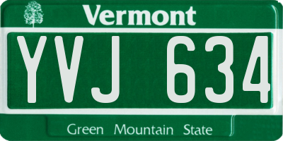 VT license plate YVJ634