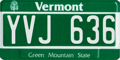 VT license plate YVJ636