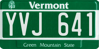 VT license plate YVJ641